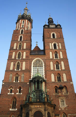 Polen, Krakau, St. Marien Kirche, Tiefblick, lizenzfreies Stockfoto