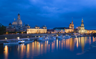 Germany, Saxony, Dresden skyline at night - PSF00374