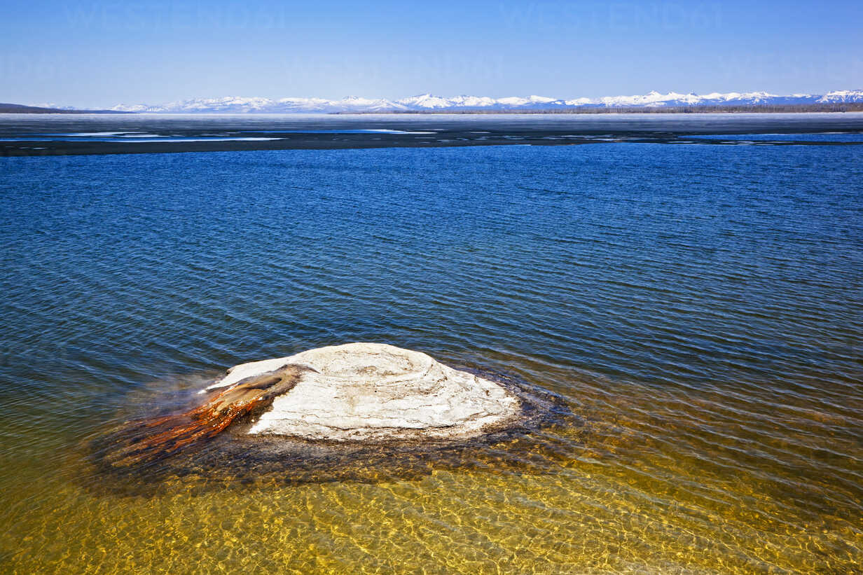 USA, Yellowstone Park, The Fishing Cone, Yellowstone Lake stock photo
