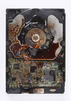 Verbrannte Festplatte, Ansicht von oben - THF01086