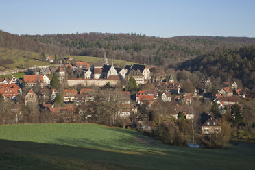 Deutschland, Baden-Württemberg, Tuebingen, Stadtansicht mit Kloster Bebenhausen - WDF00666