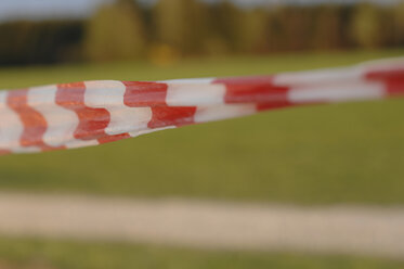 Germany, Barrier tape, white-red, close-up - CRF01849