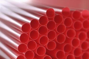 Bunch of red drinking straws, close up. - ASF04034