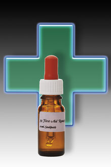 Bottle with First Aid Remedy, close-up - 12049CS-U