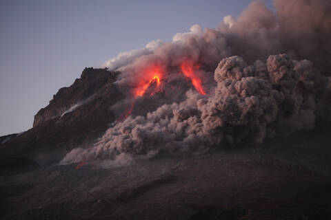 Montserrat, Karibik, Pyroklastischer Strom von Soufriere Hills, lizenzfreies Stockfoto