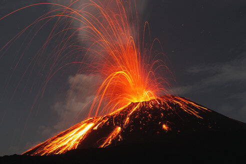 Indonesia, Sumatra, Krakatoa volcano erupting - RMF00398