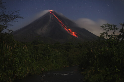 Costa Rica, Lava flow from arenal volcano eruption - RM00447