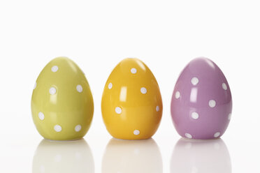 Multi coloured easter eggs on white background - 12367CS-U