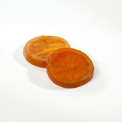 Candied orange slices on white background - SRSF00015
