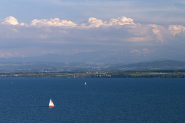 Germany, Lake Constance, Boat sailing in lake - SMF00589