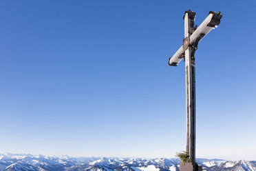 Deutschland, Bayern, Berg Rottwand, Gipfelkreuz - FOF02128