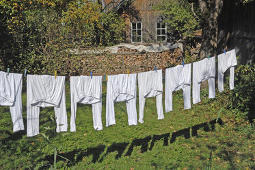 Underwear hanging on a washing line, Germany, Stock Photo, Picture And  Royalty Free Image. Pic. IBK-3243064