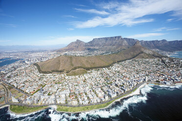 South Africa, Cape Town, Aerial view of city on island - RR00183