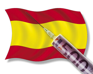 Close up of cash injection on spanish flag - 12895CS-U