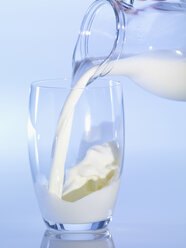 Pouring milk into glass, close-up - SRSF00130