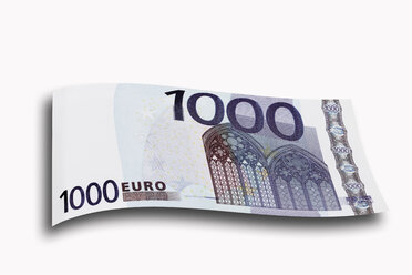 1000 Euro note on white background, close-up - 13126CS-U