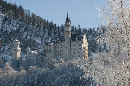 Deutschland, Bayern, Hohenschwangau, Blick auf Schloss Neuschwanstein - SHF00459