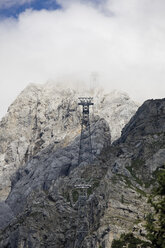 Austria, Zugspitze, View of cable car and mountain - CSF013567