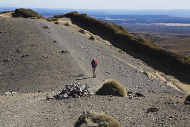 Neuseeland, Nordinsel, Frau wandert Frau wandert auf dem oberen Tama Lake Trail - GWF001233