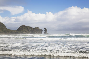 Neuseeland, Nordinsel, Blick auf den Strand von Piha mit der Tasmanischen See - GWF001266