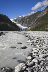 Neuseeland, Südinsel, Blick auf den Westland-Nationalpark mit Waiho-Fluss und Franz-Josef-Gletscher - GWF001287