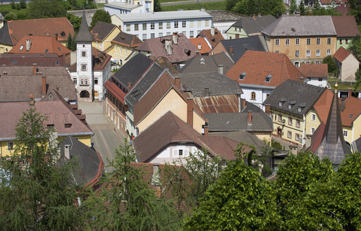 Österreich, Steiermark, Eisenerz, Blick auf das Dach der alten Stadt - WWF001463