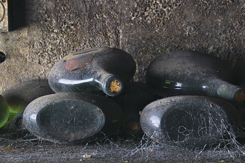 Alte Weinflaschen, Nahaufnahme - WBF000311
