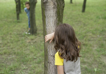 Romania, Children playing hide and seek - WBF000807