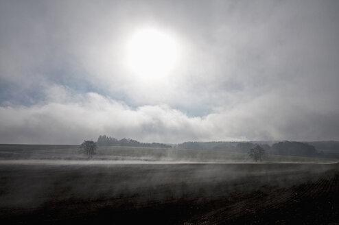 Deutschland, Bayern, Blick auf Landschaft mit Nebel - MOF000150