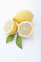 Zitronen auf weißem Hintergrund, Nahaufnahme - MAEF002893