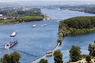 Europe, Germany, Rhineland-Palatinate, View of cargo ships in sea - CSF014224