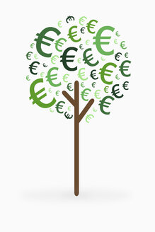 Euro-Zeichen, das an einem Baum wächst - TSF000005