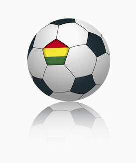 Bolivianische Flagge auf Fußball, Nahaufnahme - TSF000017