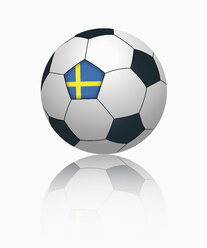 Schwedische Flagge auf Fußball, Nahaufnahme - TSF000047