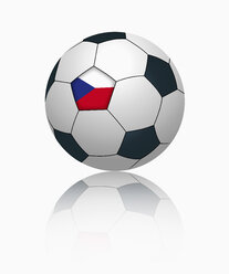 Tschechische Flagge auf Fußball, Nahaufnahme - TSF000053