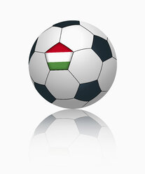 Ungarische Flagge auf Fußball, Nahaufnahme - TSF000056
