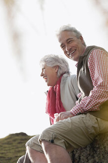 Italy, South Tyrol, Mature couple hiking on dolomites - WESTF015942