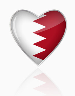 Bahraini Flagge in Herzform auf weißem Hintergrund - TSF000063