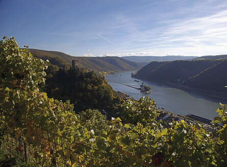 Europa, Deutschland, Rheinland-Pfalz, Blick auf Gutenfels und Burg Pfalz - CSF014461