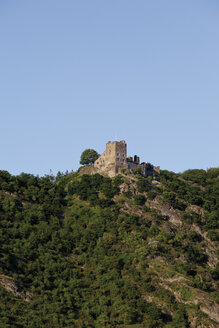 Europa, Deutschland, Rheinland-Pfalz, Blick auf die Burg Liebenstein - CSF014563