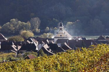 Austria, Lower Austria, Waldviertel, Wachau, Woesendorf, View of church and buildings - SIEF000078