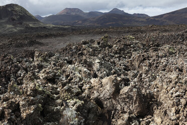 Spain, Canary Islands, Lanzarote, View to lava field at timanfaya national park - SIEF000469
