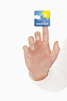Human hand touching weather icon - TSF000149