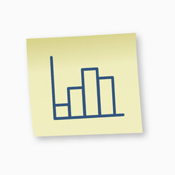 Balkendiagramm auf Haftnotiz, Nahaufnahme - TSF000159