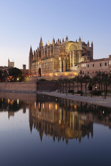 Spain, Balearic Islands, Majorca, Palma de Mallorca, Parc de Mar, Cathedral La Seu - SIEF000661