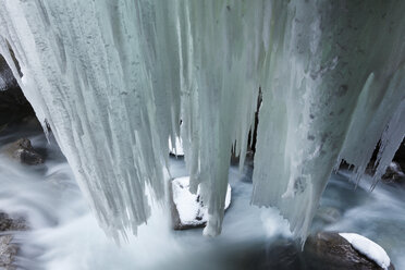 Germany, Bavaria, Upper Bavaria, Garmisch-Partenkirchen, View of icicles in partnachklamm gorge - SIEF000851