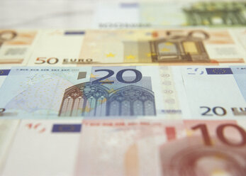 Variety of euro notes, close up - WBF000847