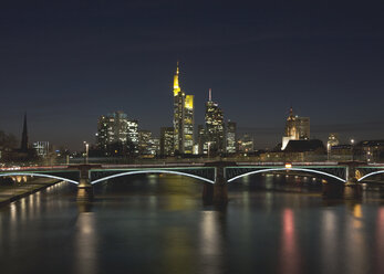 Germany, Frankfurt, View of city skyline at night - WBF000938