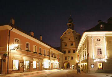 Austria, Carinthia, View of gmünd at night - SIEF000891