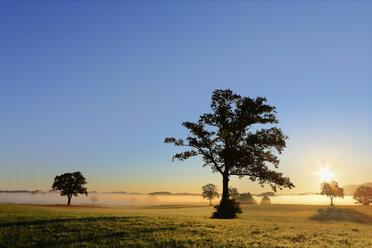 Deutschland, Bayern, Oberbayern, Blick auf Habach am Morgen - SIEF000919